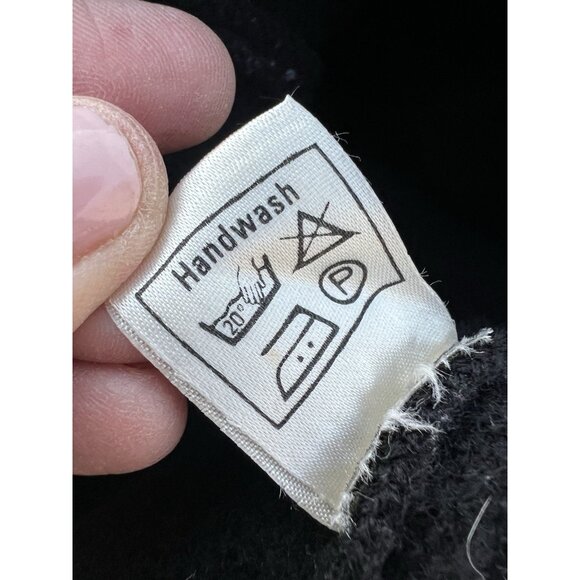 Vintage 90s GEIGER boiled wool black short jacket gold buttons logo sz 42(10) - Picture 9 of 10